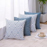 Decorative Set of 4 Square Couch Pillows Linen Cushion Cover for Couch Sofa Living Room, 18