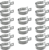 16 Pcs Brace Bands Chain Link Fence, Galvanized Steel Chain Link Brace Band Use for 1-7/8" Outside Diameter Post/Pipe, Gate, Fences Panels Silver