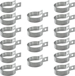 16 Pcs Brace Bands Chain Link Fence, Galvanized Steel Chain Link Brace Band Use for 1-7/8" Outside Diameter Post/Pipe, Gate, Fences Panels Silver