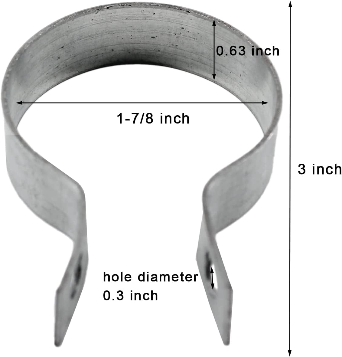 16 Pcs Brace Bands Chain Link Fence, Galvanized Steel Chain Link Brace Band Use for 1-7/8" Outside Diameter Post/Pipe, Gate, Fences Panels Silver
