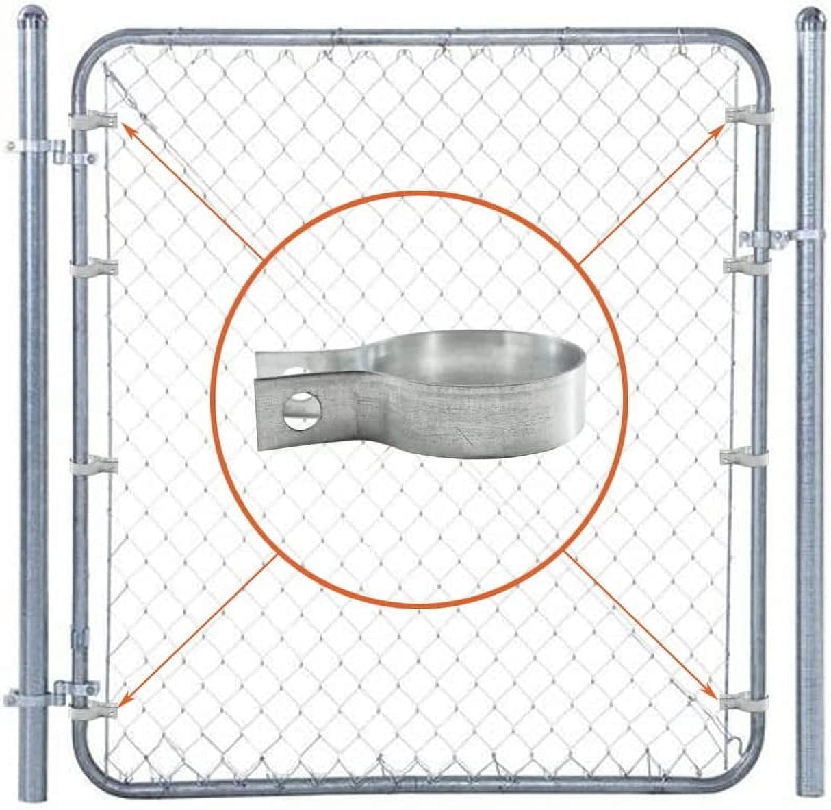 16 Pcs Brace Bands Chain Link Fence, Galvanized Steel Chain Link Brace Band Use for 1-7/8" Outside Diameter Post/Pipe, Gate, Fences Panels Silver
