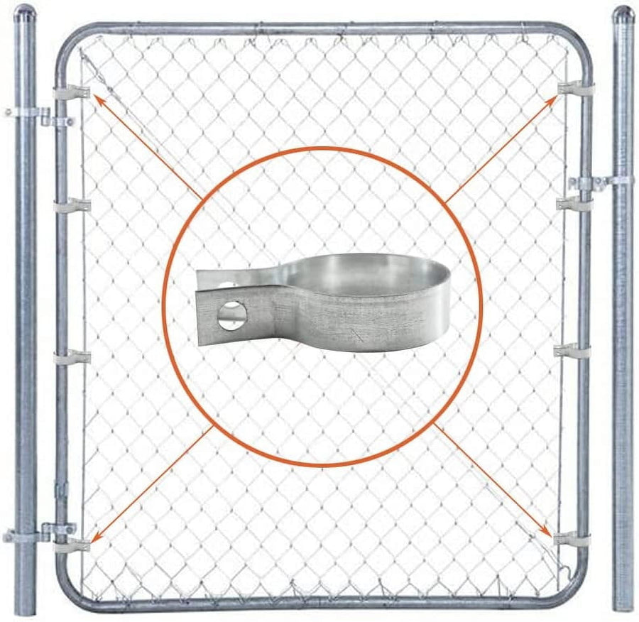 16 Pcs Brace Bands Chain Link Fence, Galvanized Steel Chain Link Brace Band Use for 1-7/8" Outside Diameter Post/Pipe, Gate, Fences Panels Silver