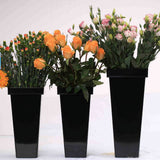 Plastic Flower Vase, Tall Flower Pot Pack of 1, Patio Deck Indoor Outdoor Garden Tree Planters 13.4 Inch (White) 1pcs-White