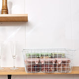 2Pcs Wire Storage Baskets,Metal Storage Basket for Organizing,White Wire Storage Freezer Baskets for Closet,Bedroom,Bathroom,Office - 45-Degree Angle