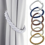 2Packs Magnetic Curtain Tiebacks Modern Handmade Weave Rope Curtain Holdbacks Convenient Decorative Curtain Drape Tie Backs for Home and Office Window Drapery Golden Blonde