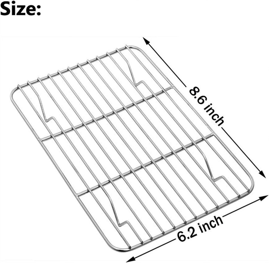 1Pack Kitchen Baking Rack,Small Cooking Rack,Nonstick Wire Grill Net,Stainless Steel Roasting Grid Frame,Oven & Dishwasher Safe,for Picnic Camping Dinning and Outdoors 8"x 6 8"×6"×0.6"