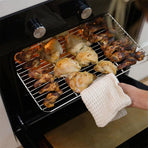 1Pack Kitchen Baking Rack,Small Cooking Rack,Nonstick Wire Grill Net,Stainless Steel Roasting Grid Frame,Oven & Dishwasher Safe,for Picnic Camping Dinning and Outdoors 8"x 6 11"×9"×0.6"