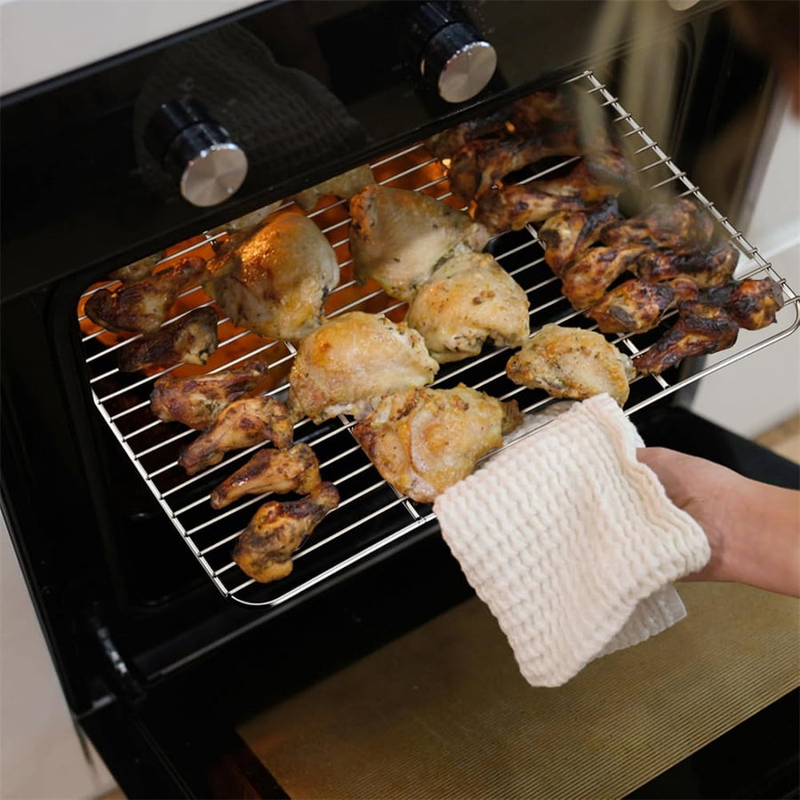 1Pack Kitchen Baking Rack,Small Cooking Rack,Nonstick Wire Grill Net,Stainless Steel Roasting Grid Frame,Oven & Dishwasher Safe,for Picnic Camping Dinning and Outdoors 8"x 6 11"×9"×0.6"