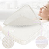 Exfoliating Washcloths,African Exfoliating Net,Reusable African Net Sponge,8.7x10.2In Beige Mutilfunction Wash Cloth for Face and Body Beige - Side View