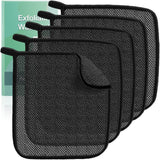 Exfoliating Washcloths,African Exfoliating Net,Reusable African Net Sponge,8.7x10.2In Beige Mutilfunction Wash Cloth for Face and Body Black