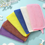 Exfoliating Washcloths,African Exfoliating Net,Reusable African Net Sponge,8.7x10.2In Beige Mutilfunction Wash Cloth for Face and Body Multi-color