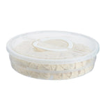 2 Compartments Pizza Storage Container,11.8X3.4In Round Pie Carrier with Lid and Handle,Clear Reusable Pizza Tray for Cupcakes
