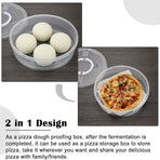 2 Compartments Pizza Storage Container,11.8X3.4In Round Pie Carrier with Lid and Handle,Clear Reusable Pizza Tray for Cupcakes