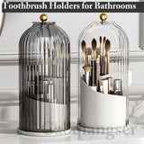 Concealed Toothbrush Holder,Toothbrush Holders for Bathrooms,360 Rotating Waterproof Dustproof Toothpaste Holders with Sliding Lid,for Vanity Makeup Brushes Holder,Pen Holder Storage (C) B