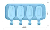 Set of 2 Silicone Ice Cream Molds,8.4x4.9In Reusable Ice Pop Molds with 100Pcs Wooden Sticks,Easy Release Ice Pop Make - Front View