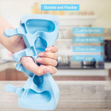 Set of 2 Silicone Ice Cream Molds,8.4x4.9In Reusable Ice Pop Molds with 100Pcs Wooden Sticks,Easy Release Ice Pop Make