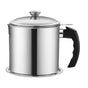 Pot Fats Storage With Lid, Grease Container With Strainer, Stainless Steel Oil Storage Container with Fine Mesh Strainer Dustproofs, Leakproof Oil Storage Container Grease Keepers with Handle Gray