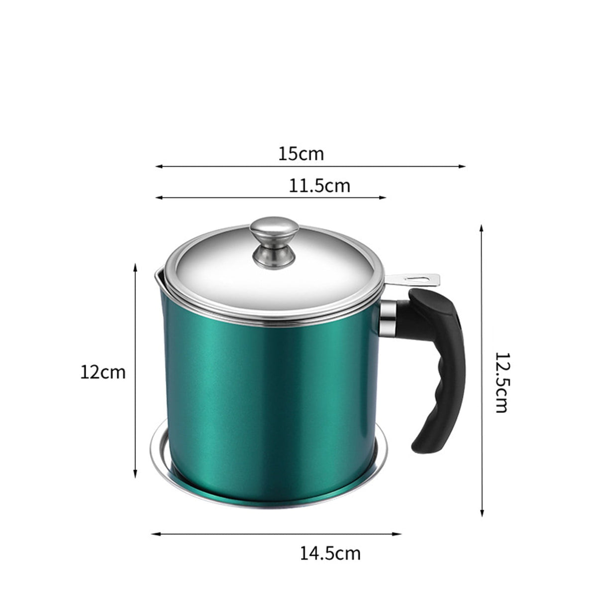 Pot Fats Storage With Lid, Grease Container With Strainer, Stainless Steel Oil Storage Container with Fine Mesh Strainer Dustproofs, Leakproof Oil Storage Container Grease Keepers with Handle Green