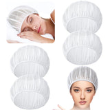 4 Pcs Mesh Sleep Bonnets,Breathable Shower Caps,Hair Nets Caps for Women,Reusable Multi-color Night Bonnets for Shower,Sleeping,Washing Face White
