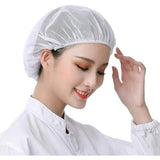 4 Pcs Mesh Sleep Bonnets,Breathable Shower Caps,Hair Nets Caps for Women,Reusable Multi-color Night Bonnets for Shower,Sleeping,Washing Face White - Front View