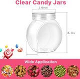 Candy Jars with Lids,6 Pcs 7.7ozCookie Containers Candy Jars with Lids,3 x 2in Plastic Snack Jars for Candy Buffet and Party Table, Candy Buffet Containers,Cookie Jars Dry Food Jars - Front View