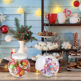 Candy Jars with Lids,6 Pcs 7.7ozCookie Containers Candy Jars with Lids,3 x 2in Plastic Snack Jars for Candy Buffet and Party Table, Candy Buffet Containers,Cookie Jars Dry Food Jars - Side View