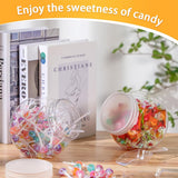Candy Jars with Lids,6 Pcs 7.7ozCookie Containers Candy Jars with Lids,3 x 2in Plastic Snack Jars for Candy Buffet and Party Table, Candy Buffet Containers,Cookie Jars Dry Food Jars - Top-Down View