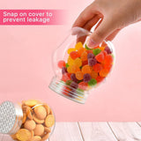 Candy Jars with Lids,6 Pcs 7.7ozCookie Containers Candy Jars with Lids,3 x 2in Plastic Snack Jars for Candy Buffet and Party Table, Candy Buffet Containers,Cookie Jars Dry Food Jars