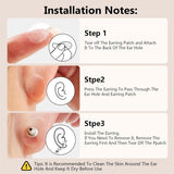 Earring Stickers for Split Earlobes,50Pcs Earring Support Patches,Reinforcement Ear Stickers Earring Backs for Droopy Ears Heavy Earrings,Large Earring Stabilizers Stickers Beige - Top-Down View