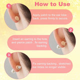 Earring Stickers for Split Earlobes,50Pcs Earring Support Patches,Reinforcement Ear Stickers Earring Backs for Droopy Ears Heavy Earrings,Large Earring Stabilizers Stickers Beige - Close-Up Angle