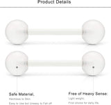 36Pcs 14G Glow in Dark Flexible Acrylic Straight Tongue Barbell Nipple Ring Retainer Piercing Jewelry for Women Men 16mm Bar