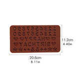 Mini Silicone Molds, Number Molds, Happy Birthday Mold for Baking Biscuits, Cookie, Candy, Chocolate 1-Brown - Side View