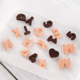 Mini Silicone Molds, Number Molds, Happy Birthday Mold for Baking Biscuits, Cookie, Candy, Chocolate 1-Brown
