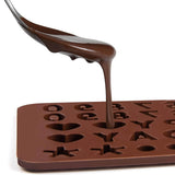 Mini Silicone Molds, Number Molds, Happy Birthday Mold for Baking Biscuits, Cookie, Candy, Chocolate 1-Brown