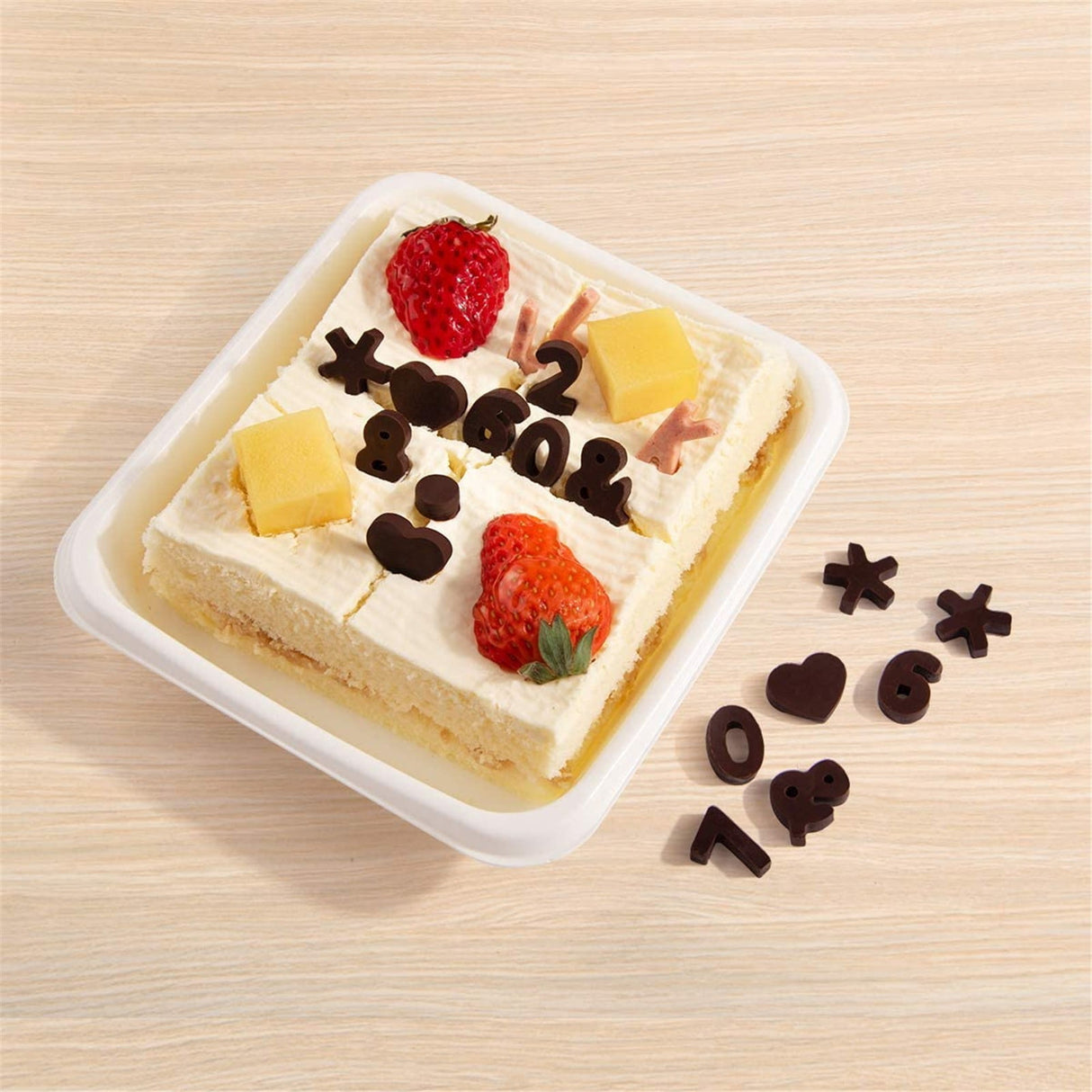 Mini Silicone Molds, Number Molds, Happy Birthday Mold for Baking Biscuits, Cookie, Candy, Chocolate 1-Brown
