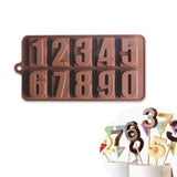 Mini Silicone Molds, Number Molds, Happy Birthday Mold for Baking Biscuits, Cookie, Candy, Chocolate 2-Brown
