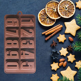 Mini Silicone Molds, Number Molds, Happy Birthday Mold for Baking Biscuits, Cookie, Candy, Chocolate 2-Brown