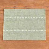 Sage Green Placemats Set of 4 - Washable Fabric Table Placemats, 35 x 48 cm