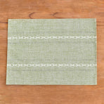 Sage Green Placemats Set of 4 - Washable Fabric Table Placemats, 35 x 48 cm