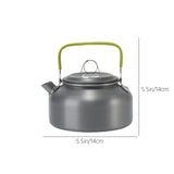 Camping Kettle, Stainless Steel Teapot, Whistling Water Kettle, Camping Picnic Stove Top, Portable Campfires Kettle for Open Fire, Outdoor Camp Tea Coffee Pot for Picnic and Traveling A Gray - Front View