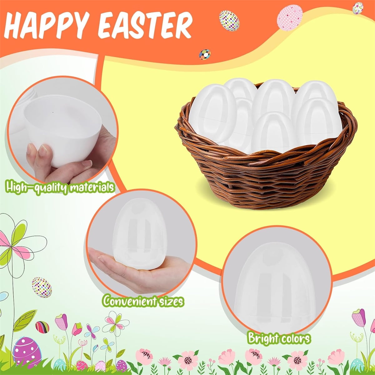 20Pcs Small Translucent Fillable Easter Egg,Plastic Clear Easter Eggs, 3.5 Inch Empty Eggs Bulk for Easter Theme Party Favor Basket Stuffers,Bulk Easter Toy for Filling Candy,Party Favor
