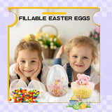20Pcs Small Translucent Fillable Easter Egg,Plastic Clear Easter Eggs, 3.5 Inch Empty Eggs Bulk for Easter Theme Party Favor Basket Stuffers,Bulk Easter Toy for Filling Candy,Party Favor - Top-Down View