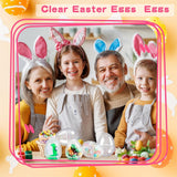 20Pcs Small Translucent Fillable Easter Egg,Plastic Clear Easter Eggs, 3.5 Inch Empty Eggs Bulk for Easter Theme Party Favor Basket Stuffers,Bulk Easter Toy for Filling Candy,Party Favor - Rear View