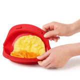 Silicone Omelette Maker Microwave Oven Non Stick Omelette Maker Egg Roll Baking Plate Pan Omelette Maker Red - Low Angle