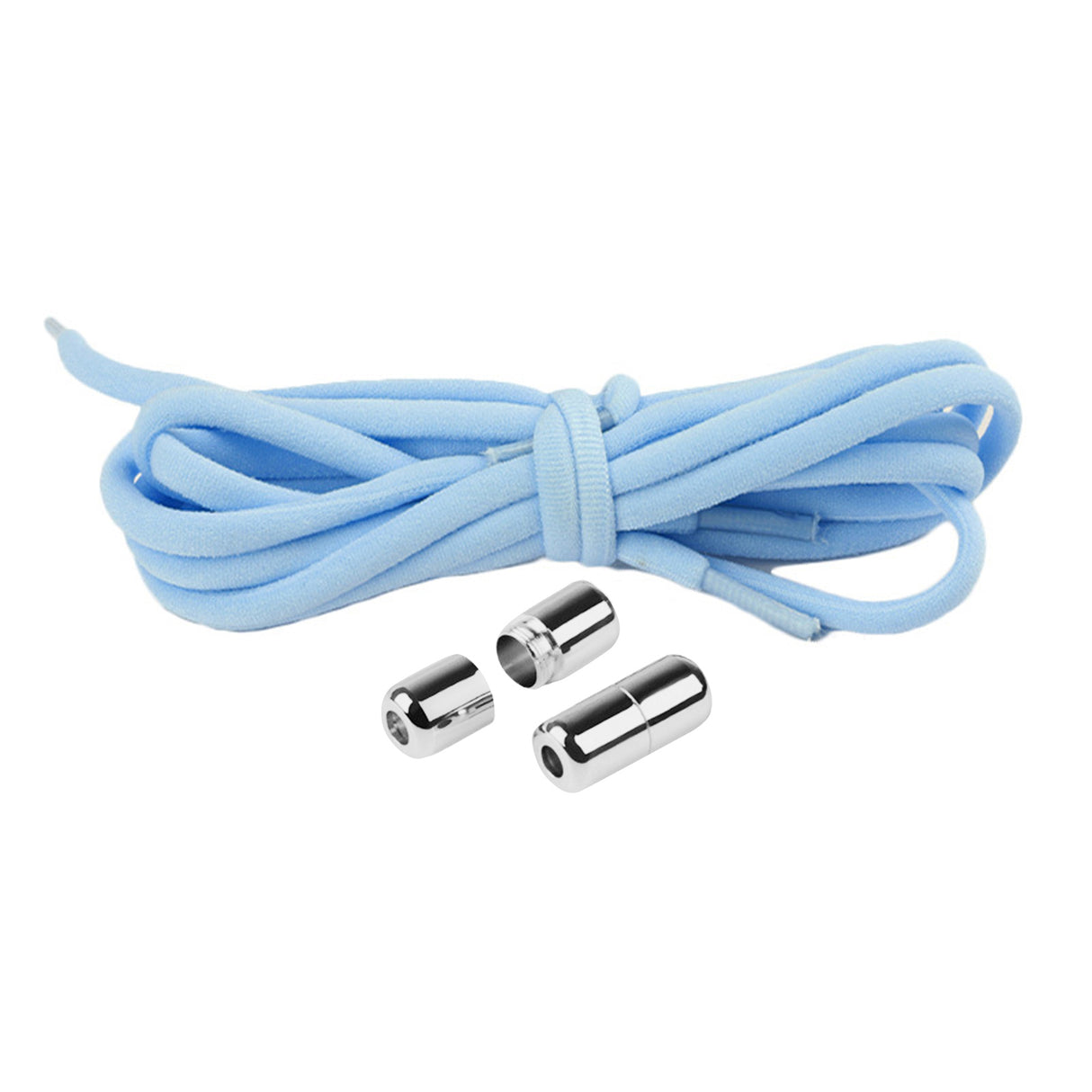 1 Pair Sneaker Shoelaces Wear-resistant Elastic with Metal Buckles Lock Shoe Laces for Slip On Shoes,Black Blue