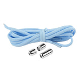 1 Pair Sneaker Shoelaces Wear-resistant Elastic with Metal Buckles Lock Shoe Laces for Slip On Shoes,Black Blue