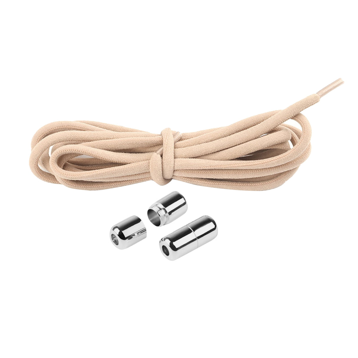 1 Pair Sneaker Shoelaces Wear-resistant Elastic with Metal Buckles Lock Shoe Laces for Slip On Shoes,Black Khaki