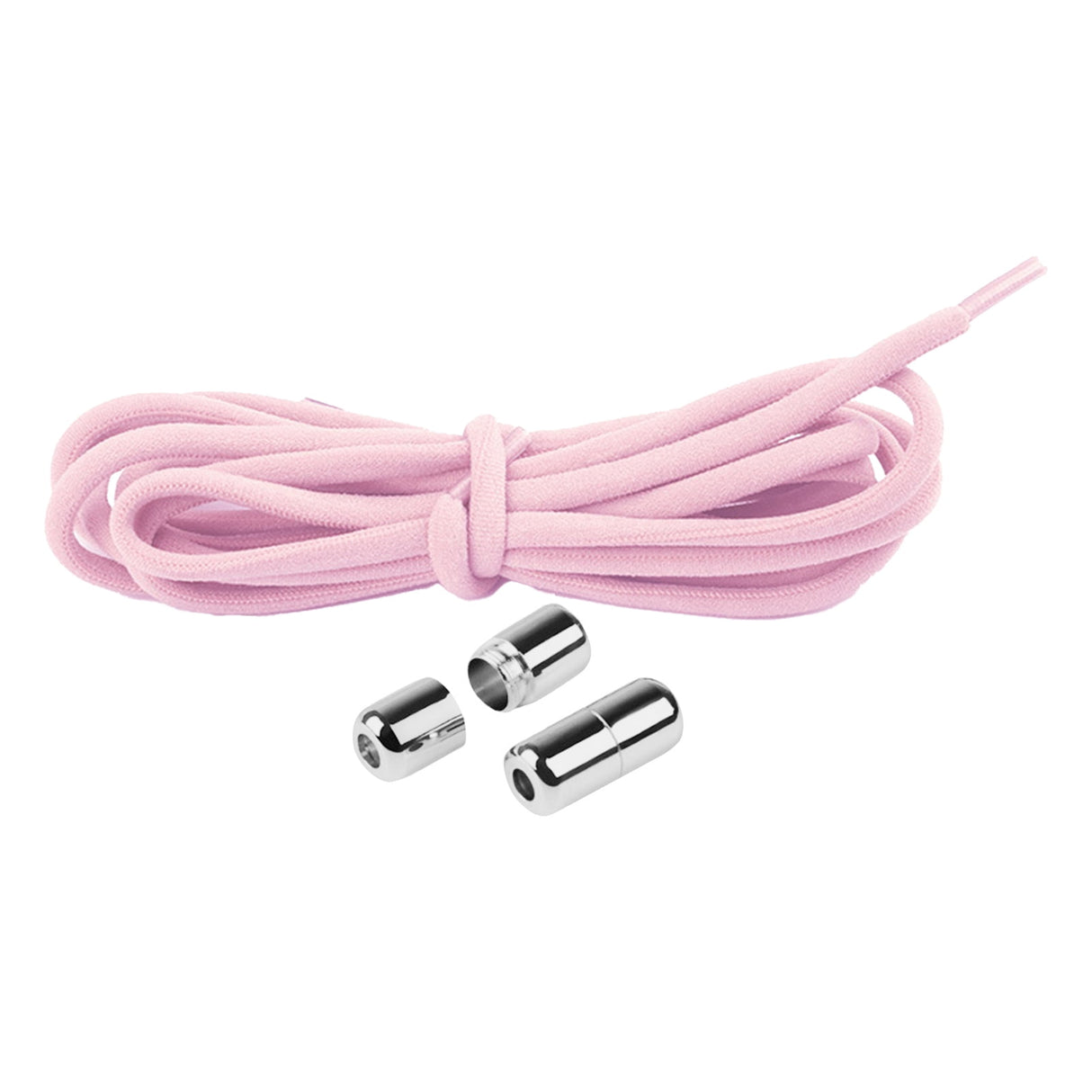 1 Pair Sneaker Shoelaces Wear-resistant Elastic with Metal Buckles Lock Shoe Laces for Slip On Shoes,Black Pink