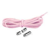 1 Pair Sneaker Shoelaces Wear-resistant Elastic with Metal Buckles Lock Shoe Laces for Slip On Shoes,Black Pink