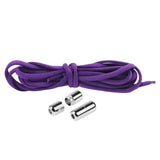 1 Pair Sneaker Shoelaces Wear-resistant Elastic with Metal Buckles Lock Shoe Laces for Slip On Shoes,Black Purple